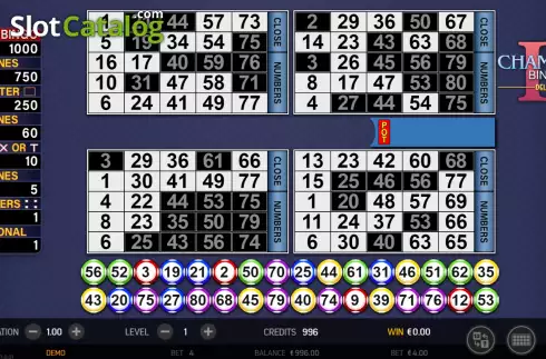 Game screen 4. Champion Bingo II Deluxe slot