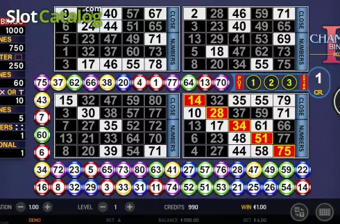 Schermo7. Champion Bingo II Deluxe slot