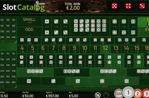 Win screen. Sicbo Macau slot