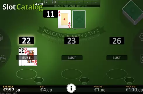 Game screen 4. Blackjack Vegas Strip Bonus slot