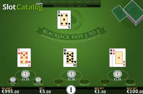 Skärmdump4. Blackjack Vegas Strip Pro slot