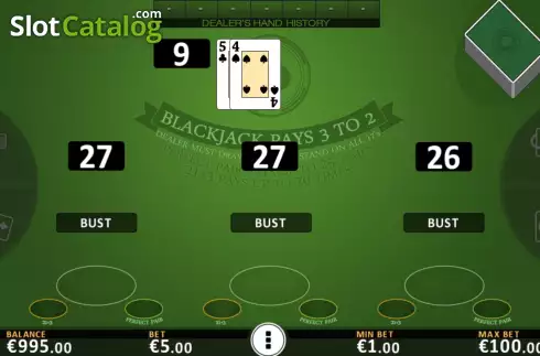 Ecran5. Blackjack Vegas Strip Pro slot