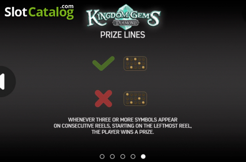 Paytable screen 2. Kingdom Gems Diamond slot