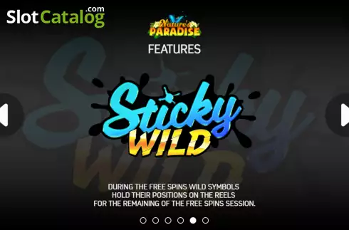Sticky wild screen. Natures Paradise slot