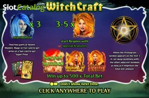 Intro screen. WitchCraft slot