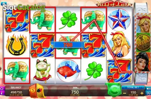 Game screen 1. Kiss of Luck slot