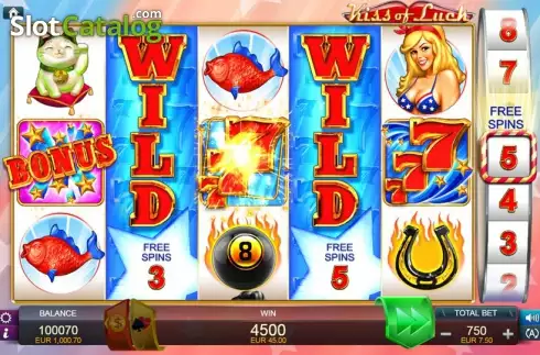 Game screen 3. Kiss of Luck slot