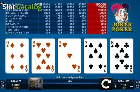 Ekran 1. Joker Poker (FUGA Gaming) yuvası