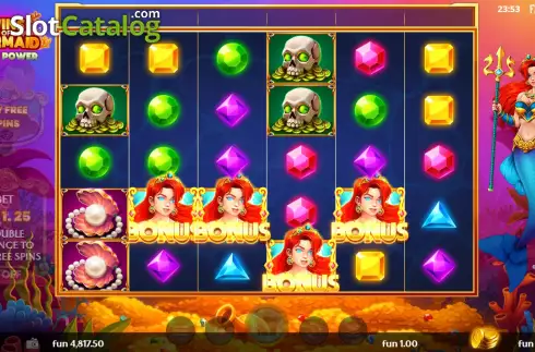 Free Spins Win Screen. Wins of Mermaid Multipower slot