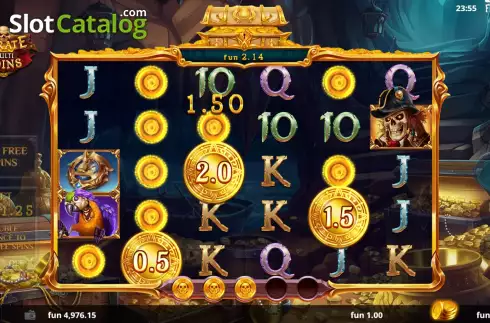 Win Screen. Pirate Multi Coins slot