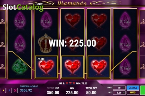 Win Screen. Diamonds (Fazi) slot