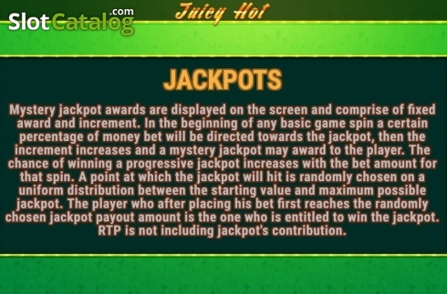 Jackpots. Juicy Hot slot