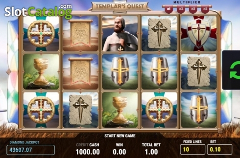 Reel Screen. Templars Quest slot