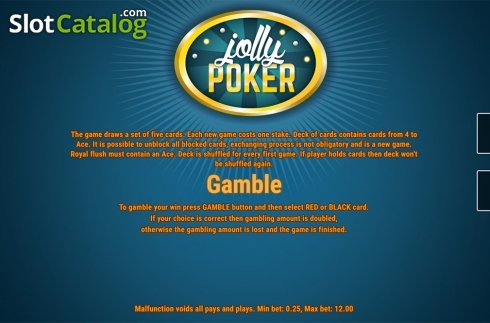 Schermo8. Jolly Poker slot