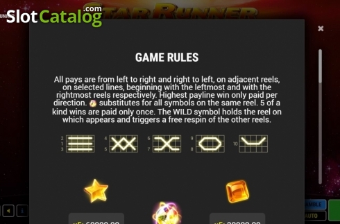 Game Rules 1. Star Runner slot