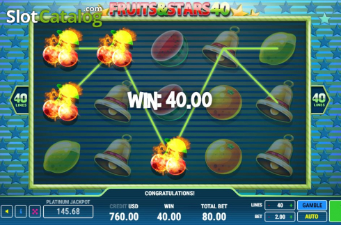 Skärmdump3. Fruits & Stars 40 slot