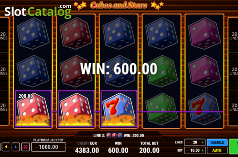 Win screen 1. Cubes and Stars slot