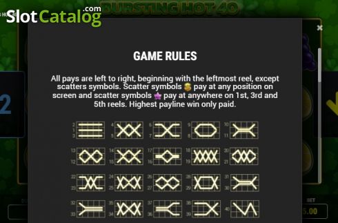 Game rules 1. Bursting Hot 40 slot