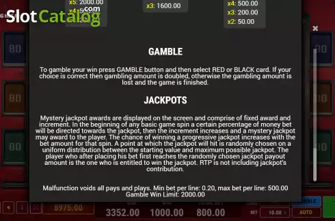 Gamble feature screen. Twinkling Hot 80 slot