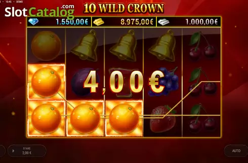 Win screen. 10 Wild Crown slot