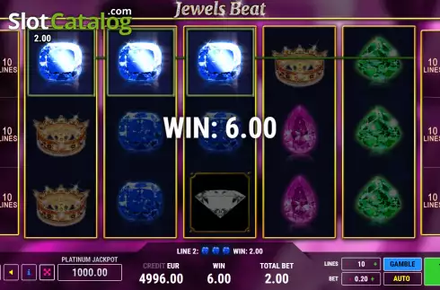 Win screen. Jewels Beat slot