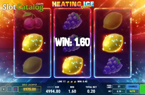 Win screen. Heating Ice Deluxe slot