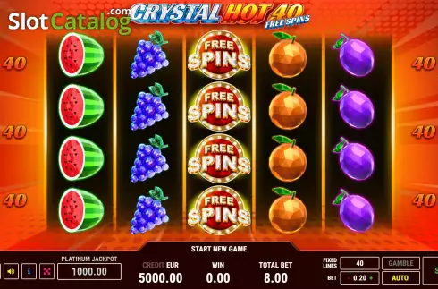 Bildschirm2. Crystal Hot 40 Free Spins slot