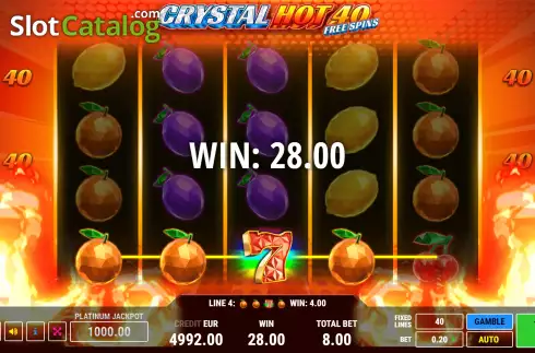 Bildschirm3. Crystal Hot 40 Free Spins slot