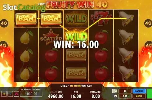 Win screen. Fruity Win 40 slot