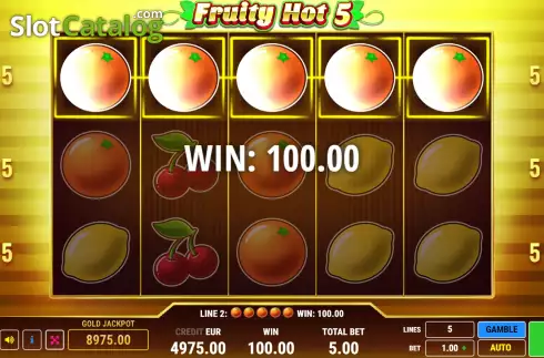 Win screen 3. Fruity Hot 5 slot