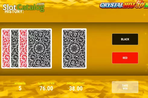 Risk game screen. Crystal Hot 40 Max slot