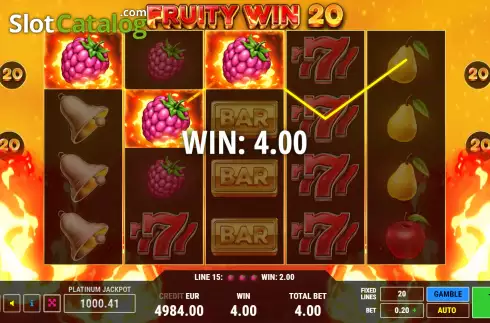 Win screen. Fruity Win 20 slot