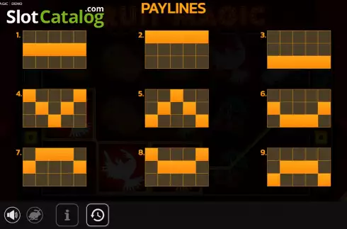 Paylines screen. Fruit Magic (Fazi) slot