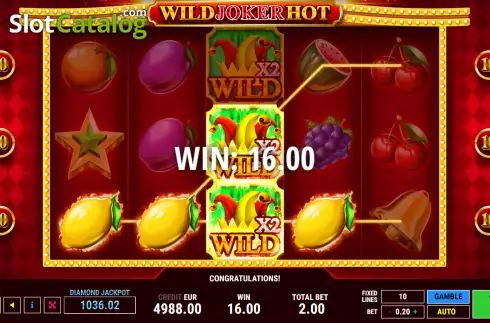 Win screen. Wild Joker Hot slot