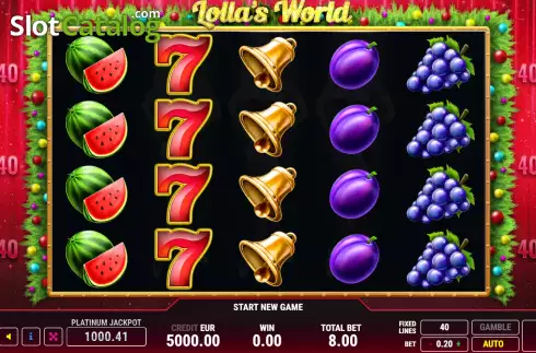 Game screen. Lollas World Christmas slot
