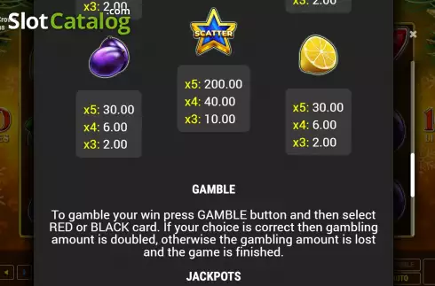 PayTable screen 3. Golden Crown Christmas slot