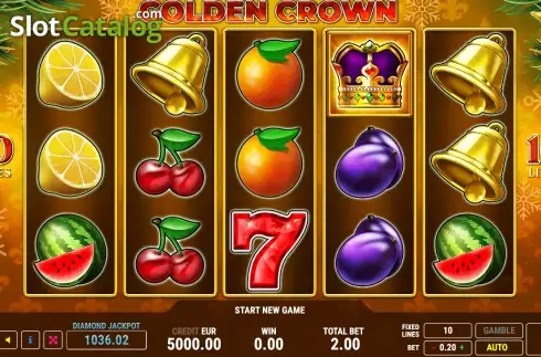 Game screen. Golden Crown Christmas slot