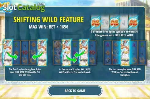 Game Features screen. King of Thunder slot