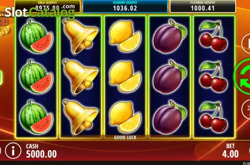 Game screen. Fruits and Stars 20 Deluxe slot