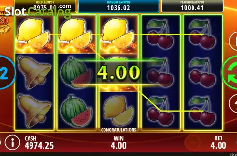 Win screen. Fruits and Stars 20 Deluxe slot