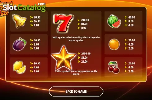 Schermo6. Fruits and Stars 20 Deluxe slot