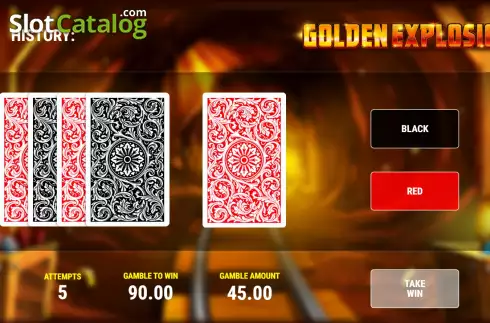 Risk Game screen. Golden Explosion slot