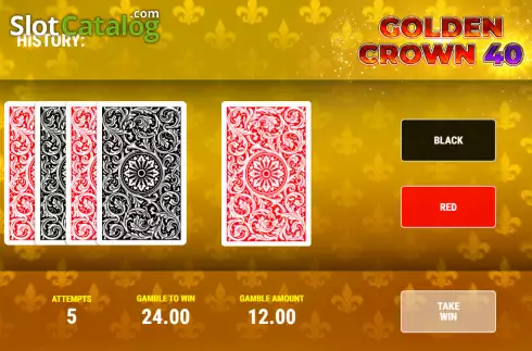 Risk game screen. Golden Crown 40 slot