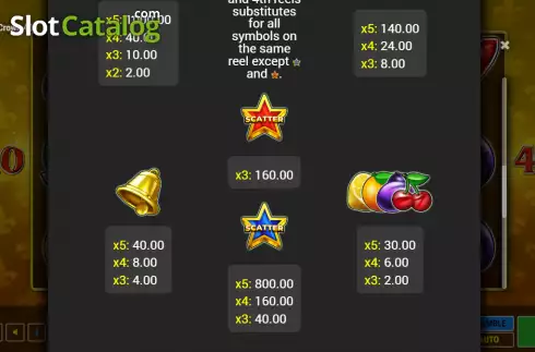 Paytable screen 2. Golden Crown 40 slot