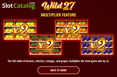 Ecran7. Wild 27 slot