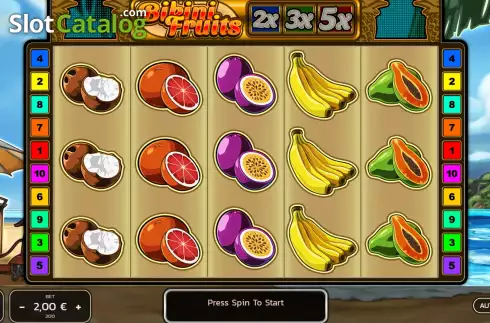 Game screen. Bikini Fruits slot