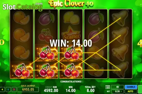 Win screen 2. Epic Clover 40 slot