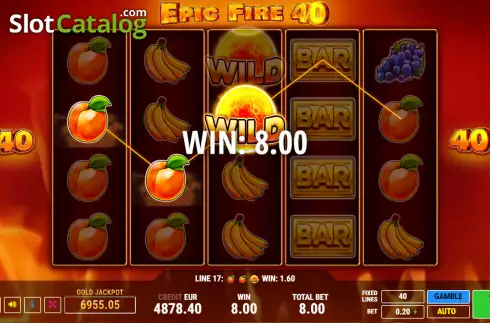 Win screen 2. Epic Fire 40 slot