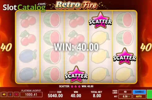 Win screen 2. Retro Fire slot