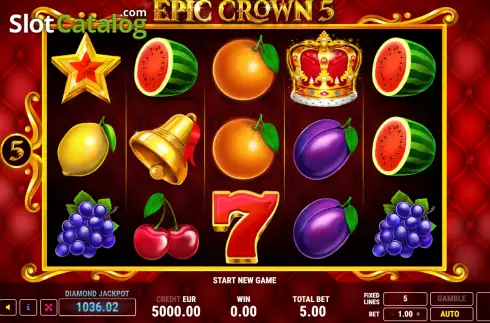 Game screen. Epic Crown 5 slot